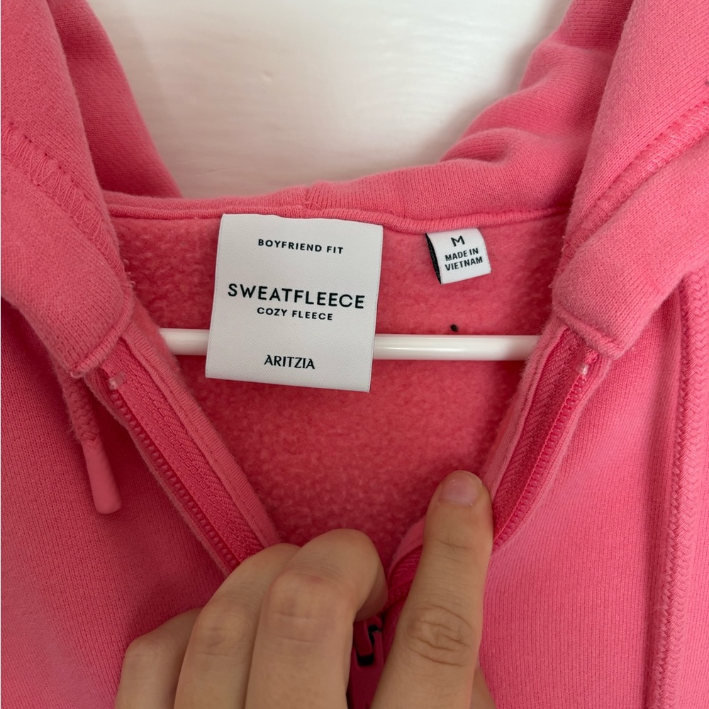 Aritzia Pink Sweatfleece Hoodie - Picture 2 of 4